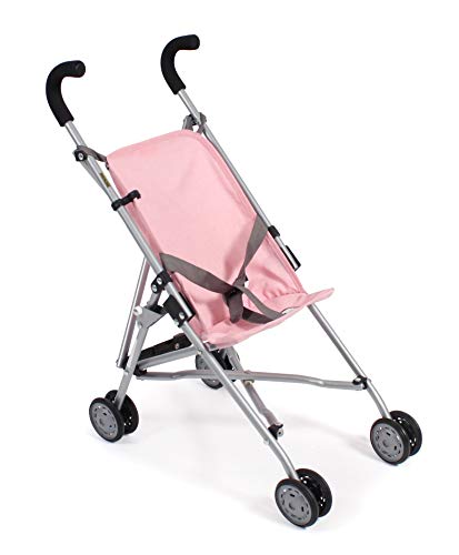 Bayer Chic 2000 601 15 Mini Roma, Puppenwagen, Puppen-Buggy, Melange grau-rosa